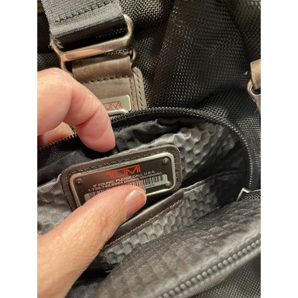 TUMI Alpha Bravo McNair Slim Briefcase Black Ballistic Nylon Leather 22611HKH